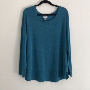 ❗️Teal Old Navy Sheer Overlay Long Sleeve Top❗️